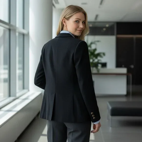 Italian Fabric Wool Cashmere Blazer | European Made | Late 90s | Size 12 - Picture 9 of 16